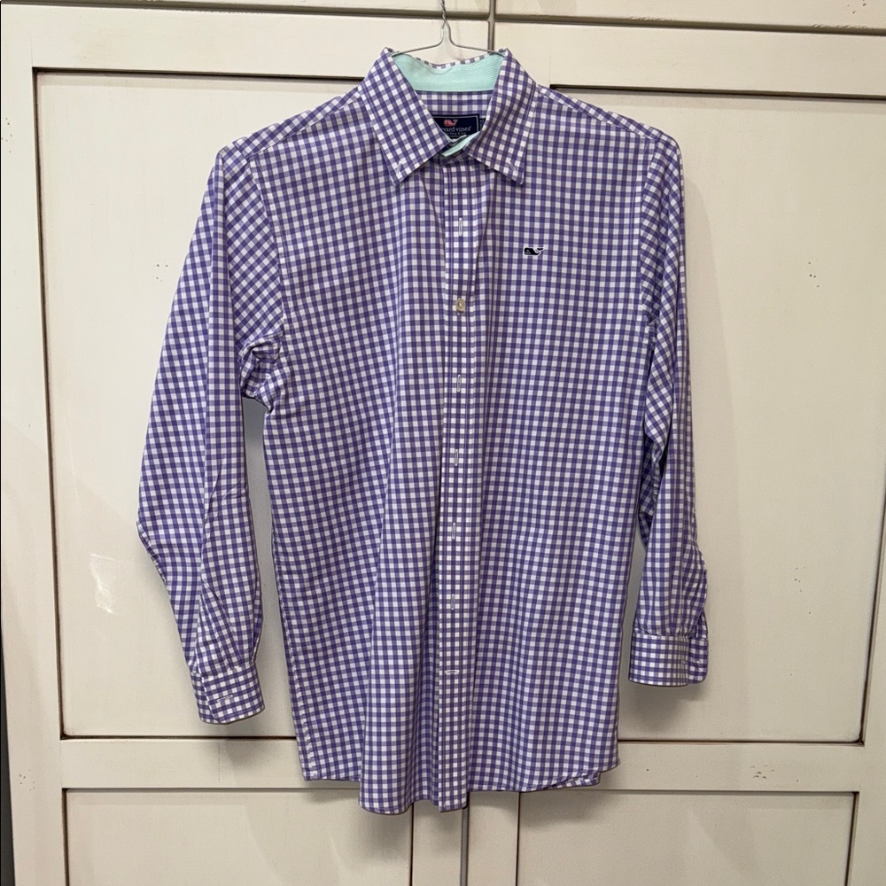 Vineyard Vines Purple Checkered Button Down Shirt
